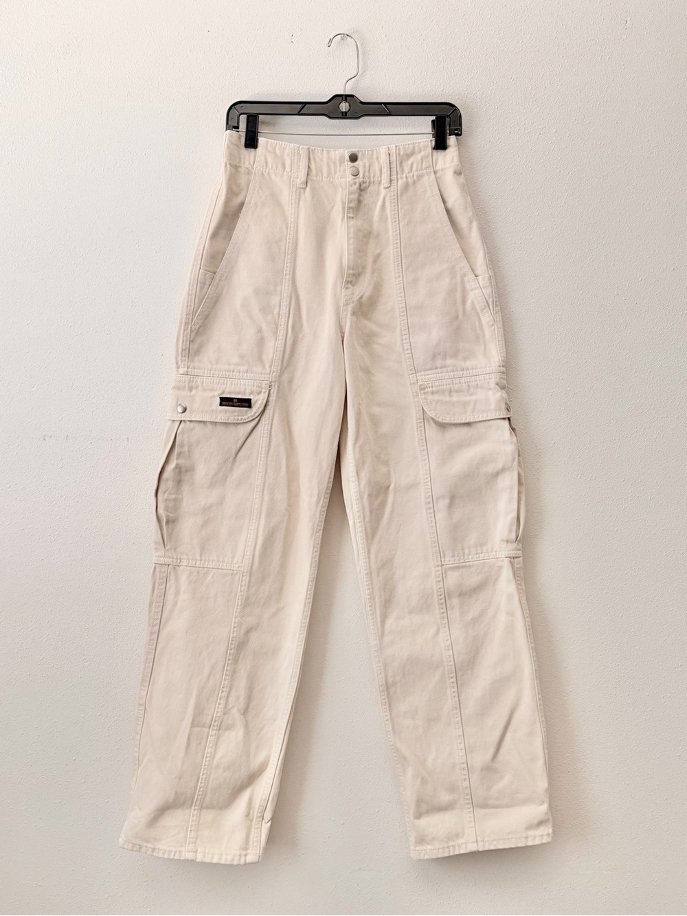 Urban outfitters BDG Cream Denim Cargo Pants with Utility Pockets